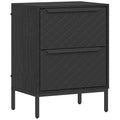 Chest of Drawers, Dresser with 2 Fabric Drawers and Aluminium Handles - Black - Bobobiy