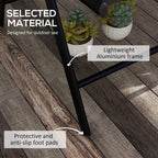 Black aluminum frame garden chair legs with protective anti-slip foot pads