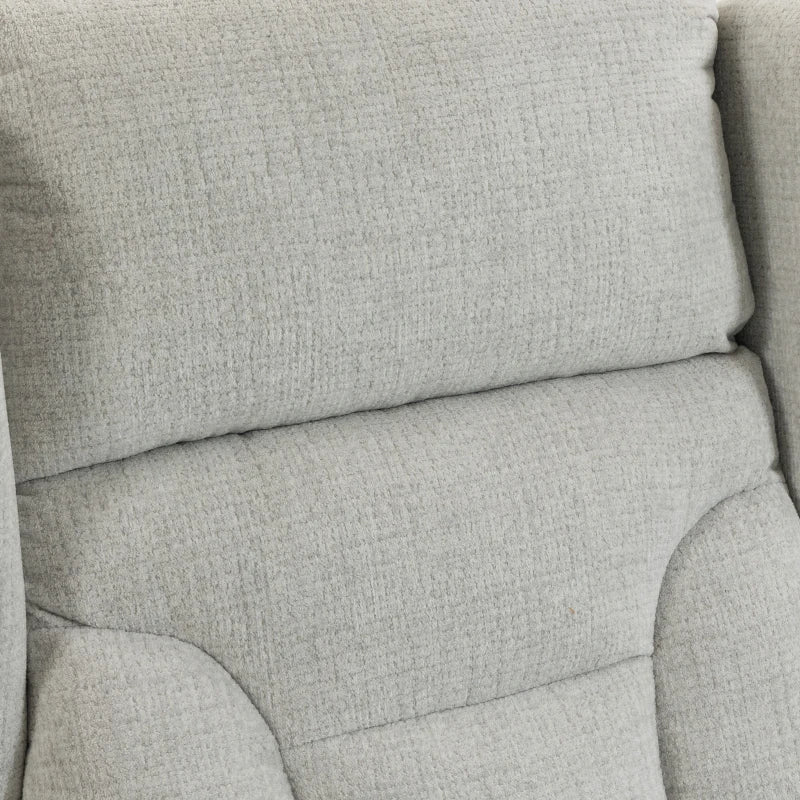 Light grey recliner back cushion with stitched panel design.