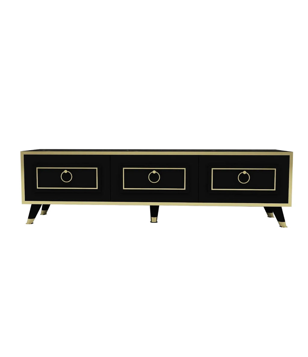 TV Stand and Media Console with Cabinets Romens 150 cm Wide - Bobobiy