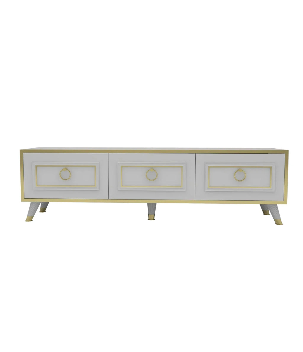TV Stand and Media Console with Cabinets Romens 150 cm Wide - Bobobiy