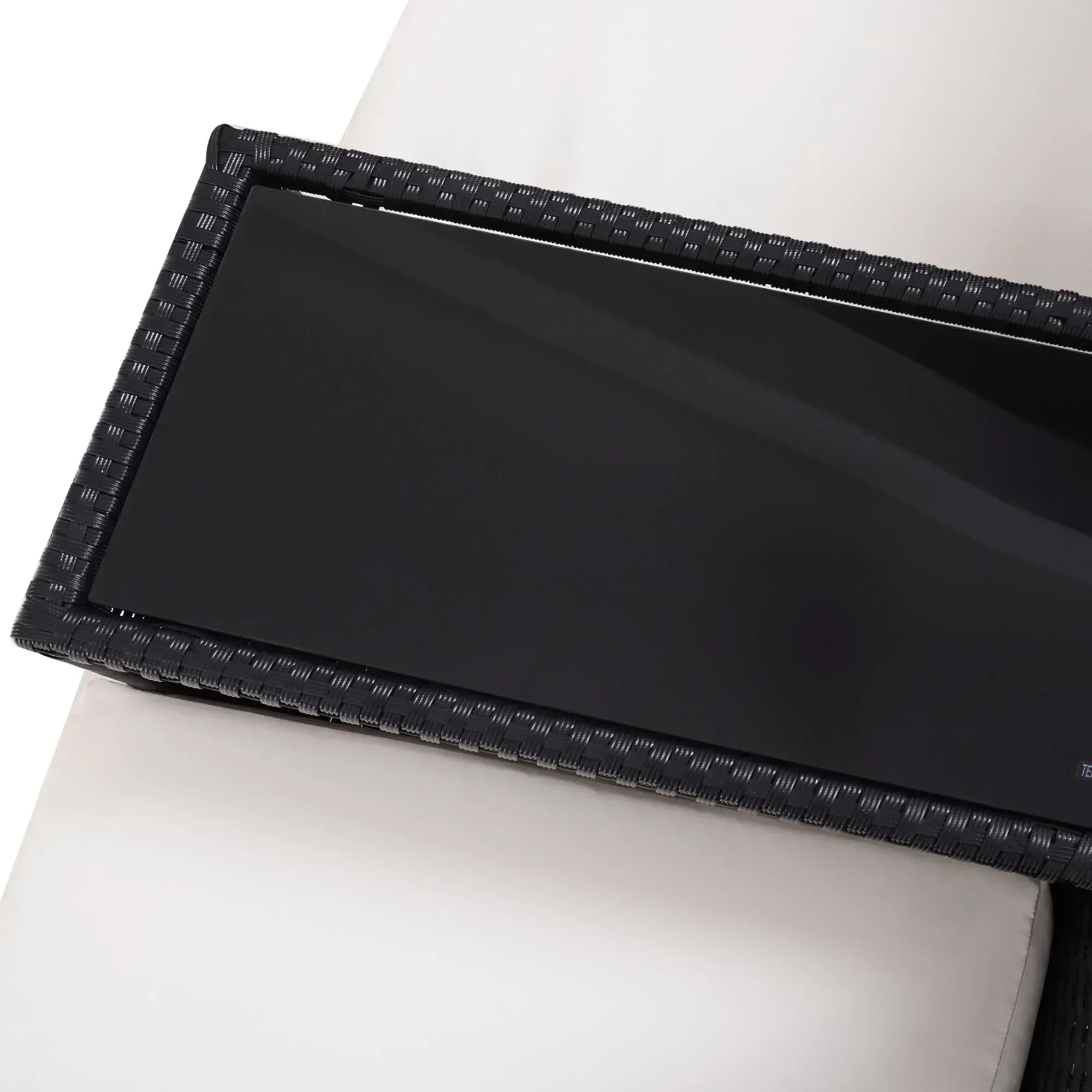 2-Seater Rattan Chair Set W/Middle Tea Table-Black - Bobobiy