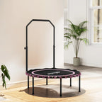 Sportnow 40" Foldable Fitness Trampoline Rebounder with Handle, Pink