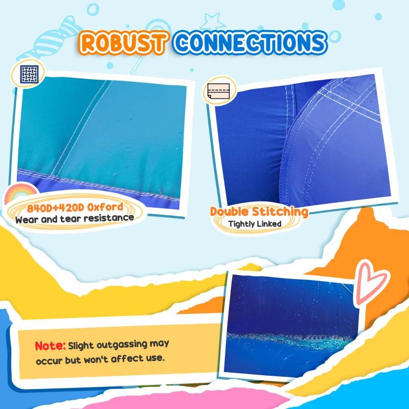5 in 1 Bouncy Castle for Children with 550W Blower, Water Slide, Splash Pool, Jumping Area, Climbing Wall, Cannon