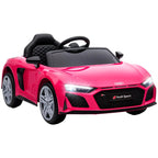 Pink Audi R8 Spyder 12V kids electric ride-on car with black convertible seats