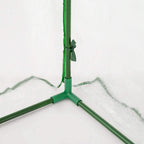 Clear PVC tunnel greenhouse end frame with door latch and intersecting tubes