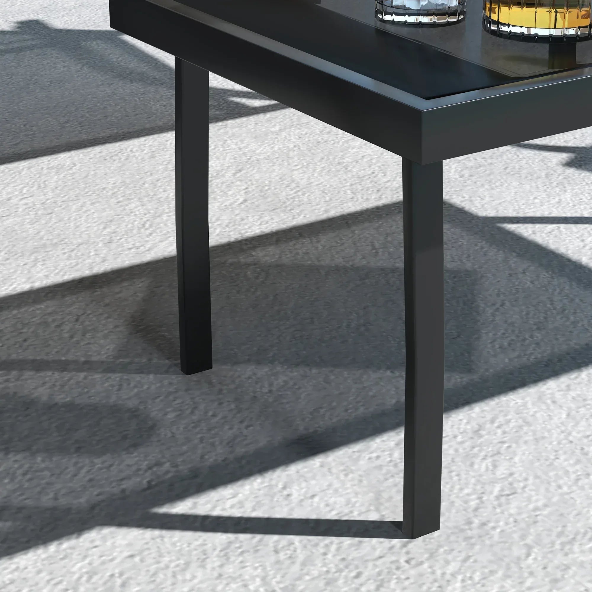 Four-Piece Curved Steel Garden Dining Set - Beige/Grey - Bobobiy