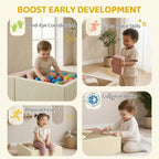 Beige foam climbing blocks with pink and cream shapes for early development play