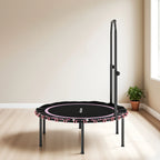 Sportnow 40" Foldable Fitness Trampoline Rebounder with Handle, Pink