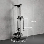 Wall-mounted cable crossover machine with adjustable pulleys and dual chain attachments