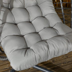 Light grey quilted seat cushion with segmented padding for hanging egg swing chair
