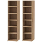 Set of two CD storage units with wood-effect open shelves for organizing discs