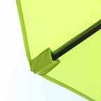 Lime green canopy corner with stitched panel and black support strut