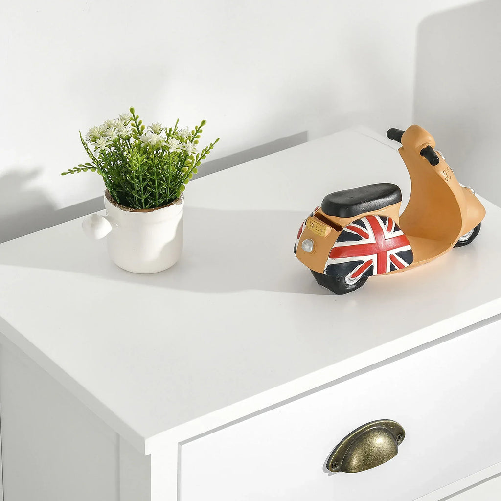 Slim Storage Cabinet Organiser, Chest of Drawers, 5-Drawer Dresser with Metal Handle for Living Room, Bedroom, Blue - Bobobiy