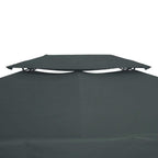 Grey gazebo roof top cover canopy with layered top panels