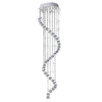 Chrome crystal chandelier ceiling pendant with dangling glass bead drops
