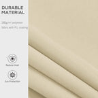 Beige awning fabric with textured weave and protective coating close-up