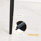 Black metal chair leg with foot pad for grey PU leather dining chair