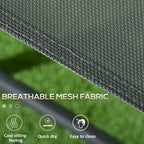 Close-up of dark grey breathable mesh fabric for outdoor garden chairs