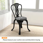 Dark grey round chair seat cushion with ties, 41 cm width and 5 cm thickness