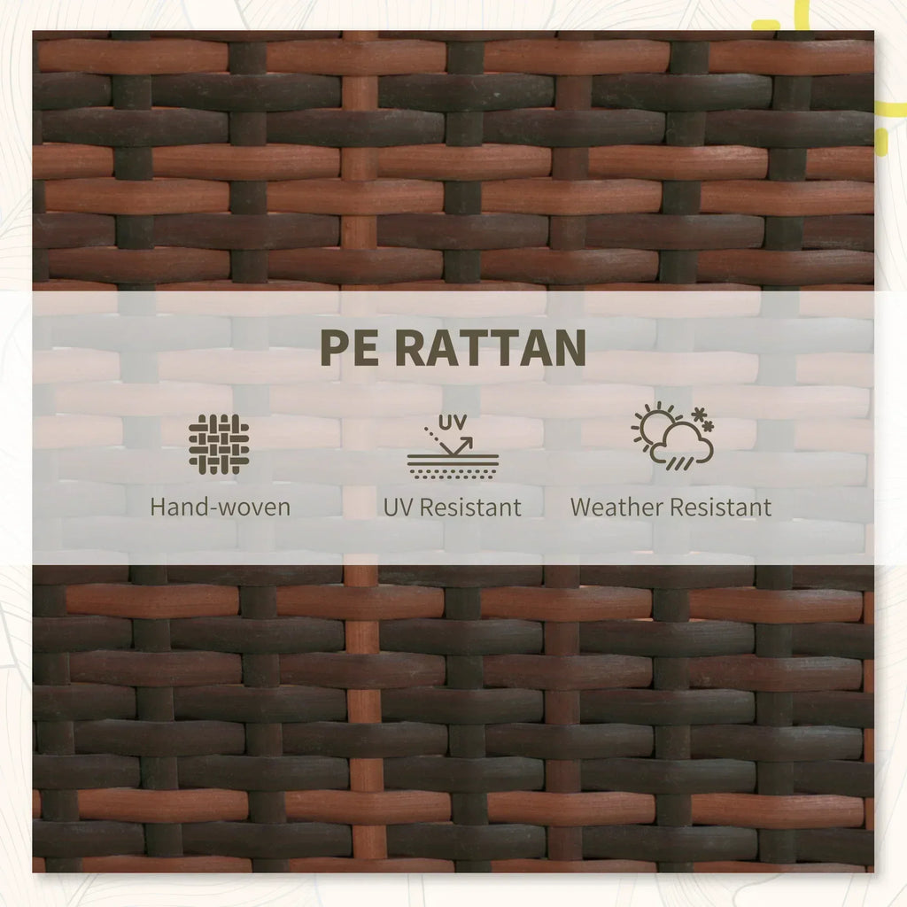 3 Pieces Rattan Bistro Set Balcony Furniture with Cushions, Storage Function - Cream White - Bobobiy