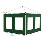 Green canopy side walls with 295 cm length and 195 cm height, two panels