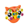 Orange owl-shaped fidget spinner toy with colorful letter buttons