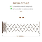 Dark brown expanding picket fence panel with diamond lattice, adjustable 35–300 cm
