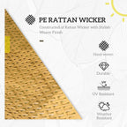 Close-up of hand-woven rattan wicker with a durable weave finish