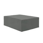 Dark gray outdoor sofa set cover with fitted rectangular shape and smooth corners.