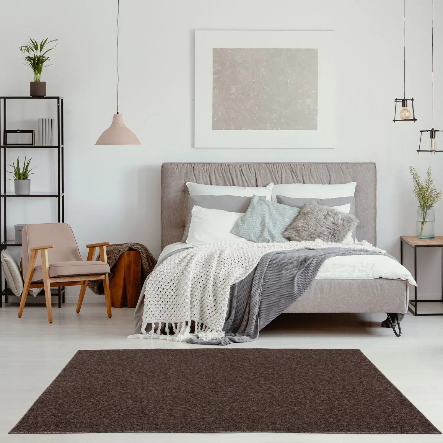 Flex_Brown_Low_Pile_Solid_Rug-11 - Bobobiy