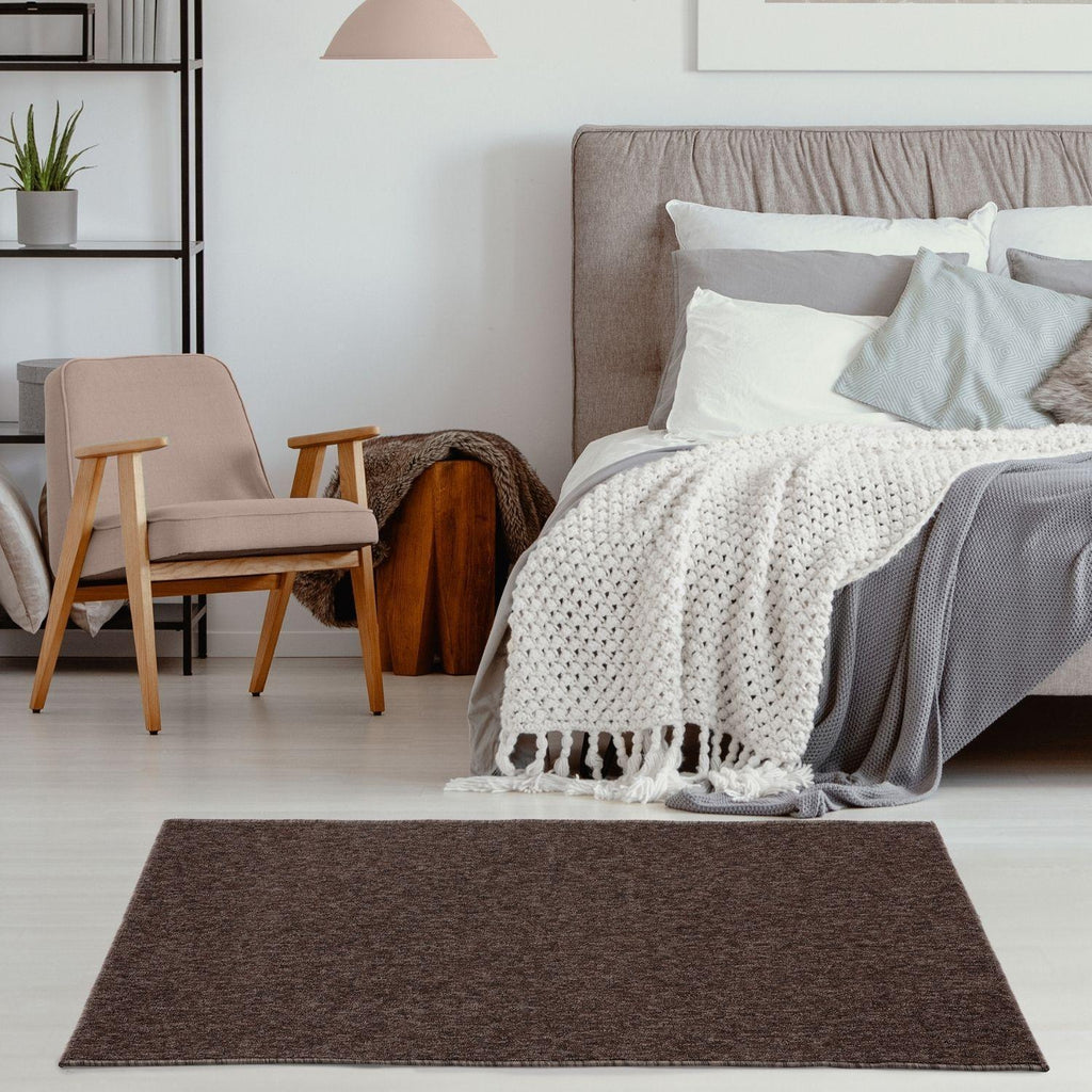 Flex_Brown_Low_Pile_Solid_Rug-12 - Bobobiy