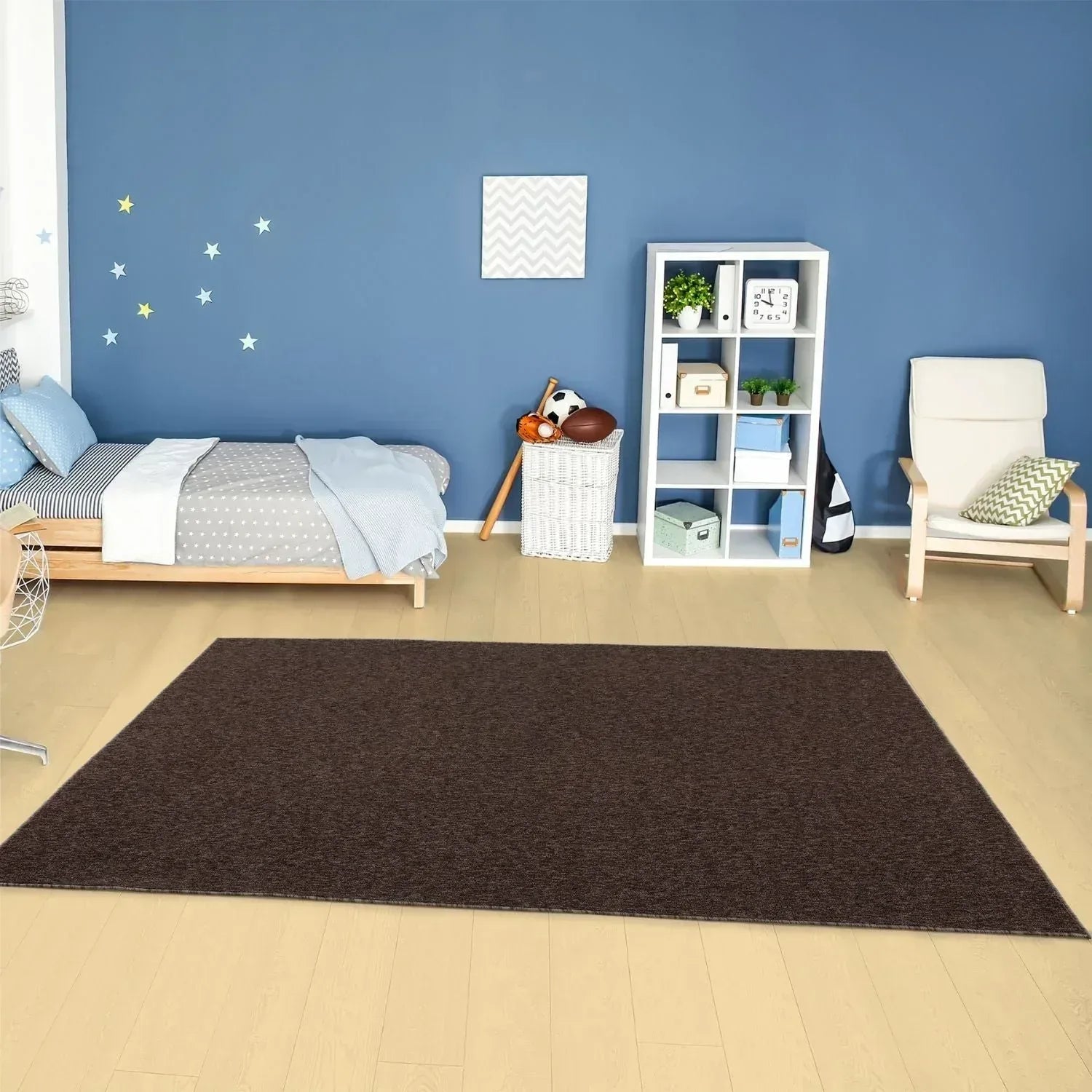 Flex_Brown_Low_Pile_Solid_Rug-18 - Bobobiy
