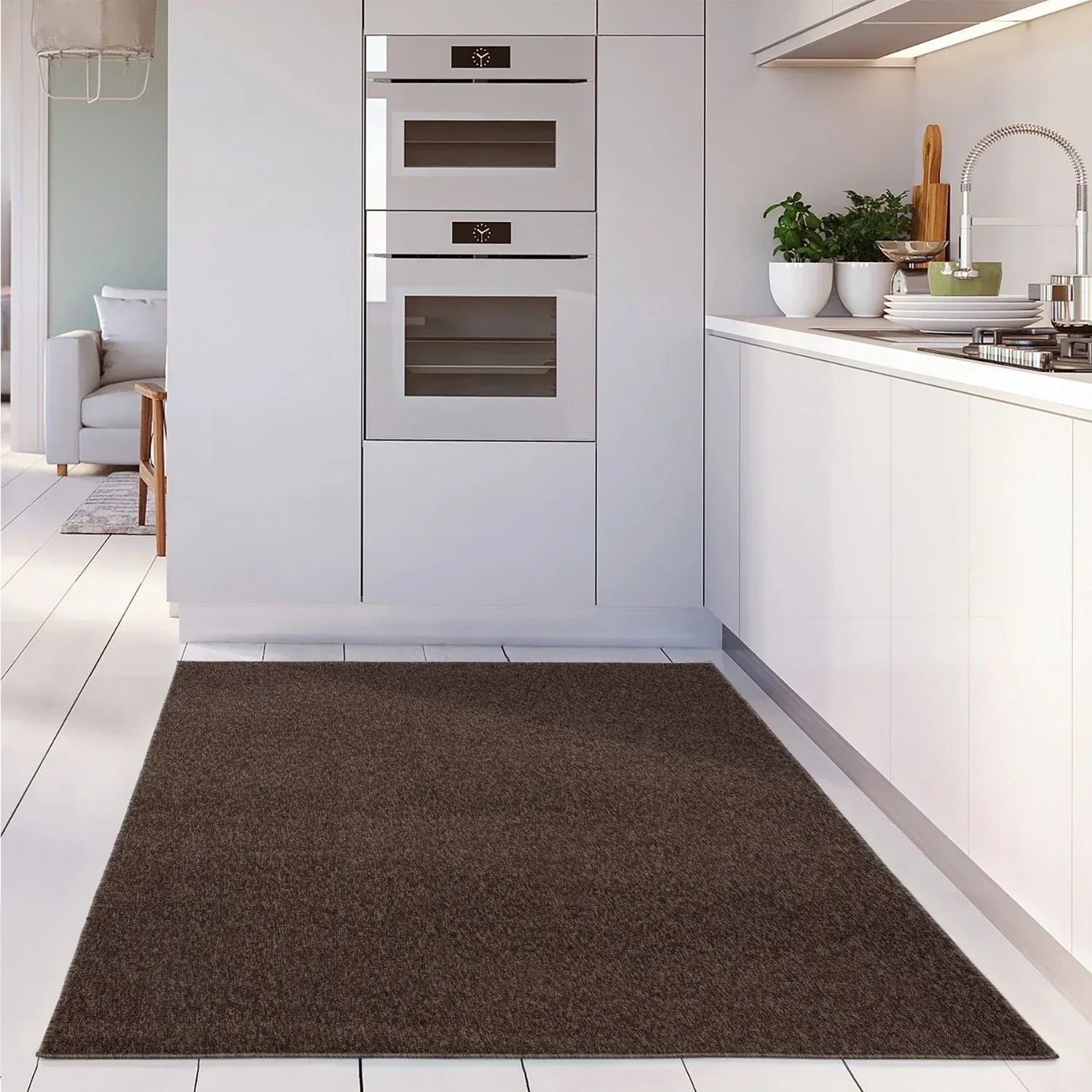 Flex_Brown_Low_Pile_Solid_Rug-19 - Bobobiy