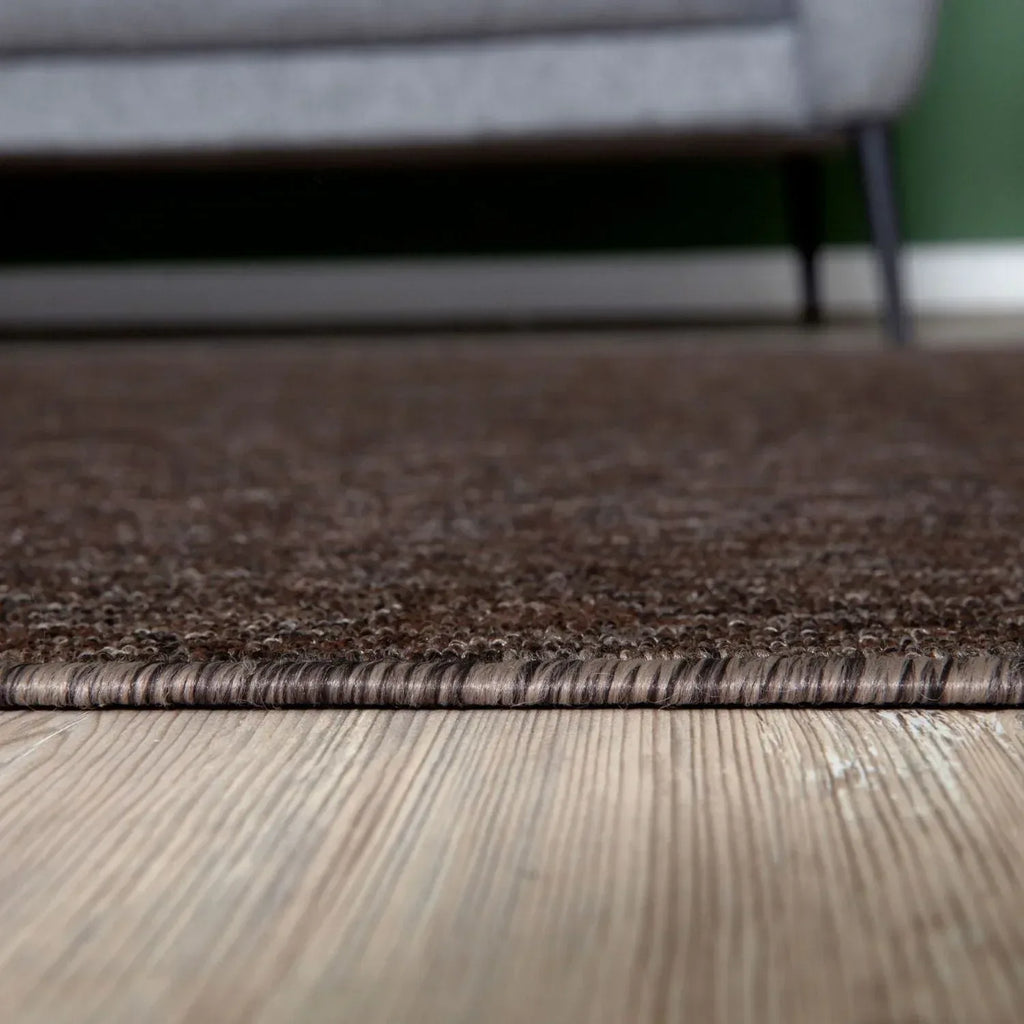 Flex_Brown_Low_Pile_Solid_Rug-4 - Bobobiy