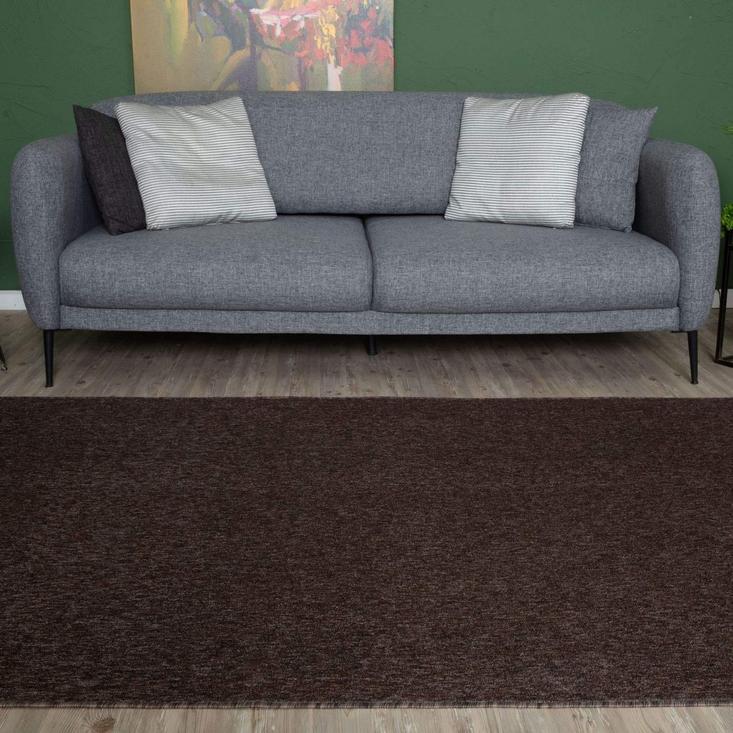 Flex_Brown_Low_Pile_Solid_Rug-8 - Bobobiy