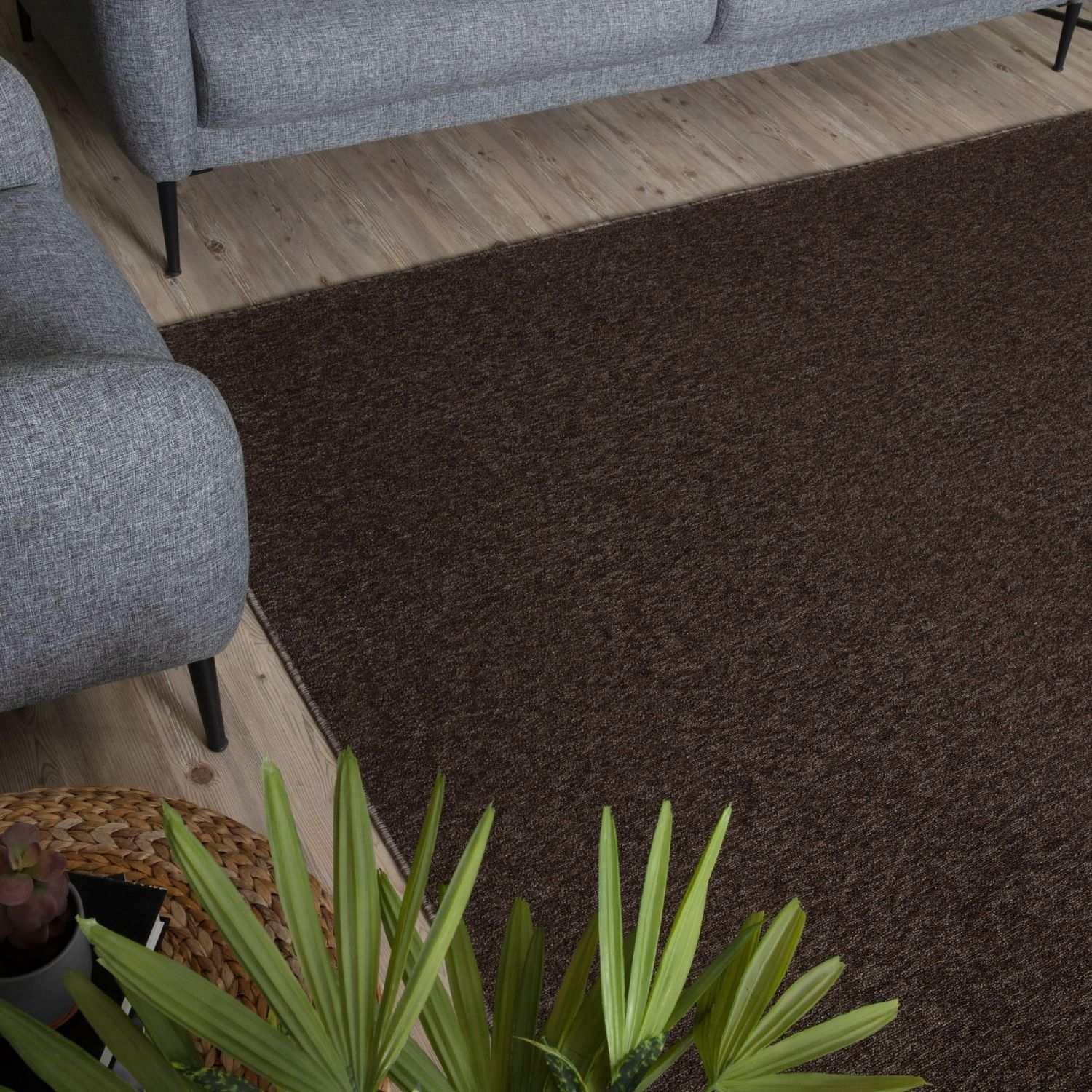Flex_Brown_Low_Pile_Solid_Rug-9 - Bobobiy