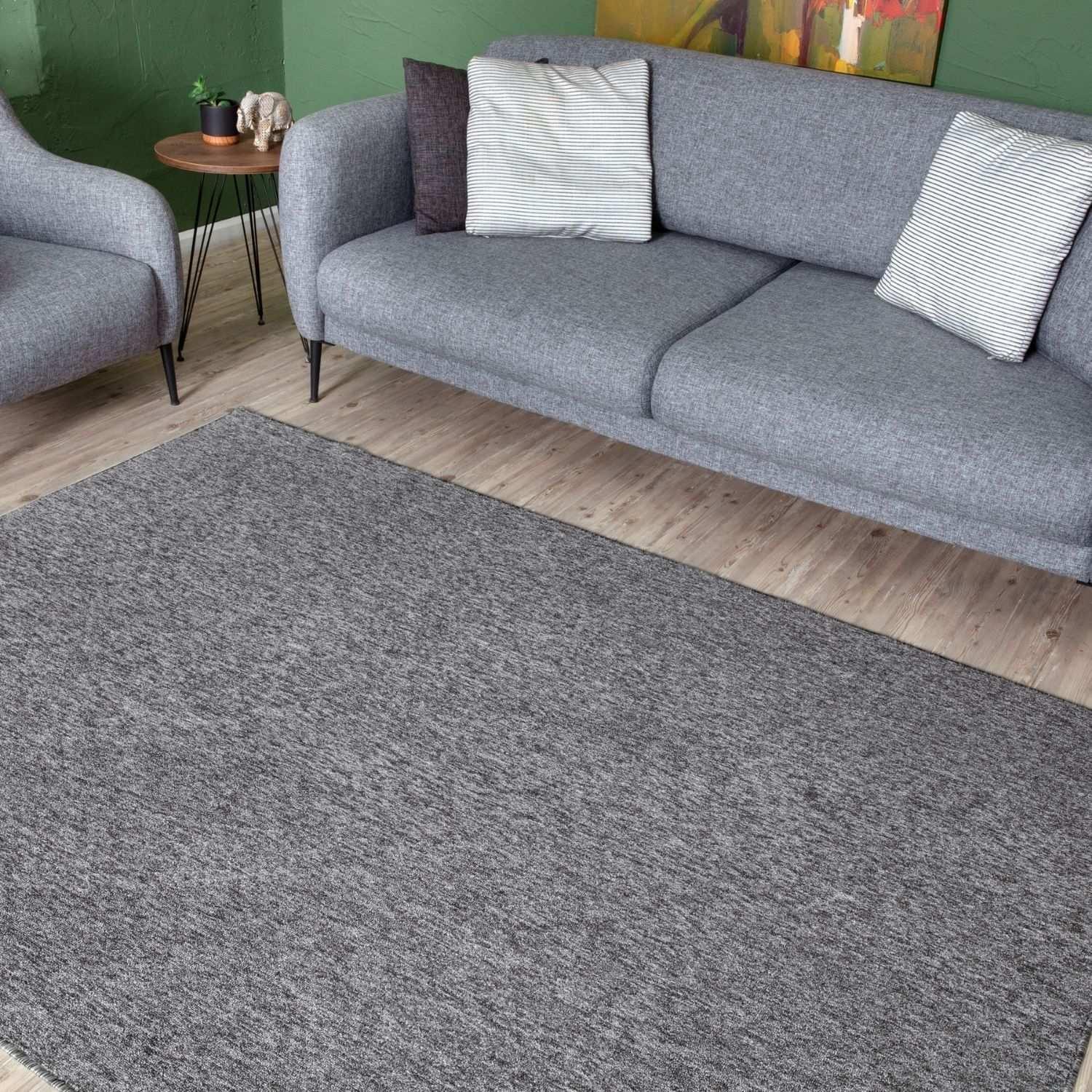 Flex_Grey_Low_Pile_Solid_Rug-6 - Bobobiy