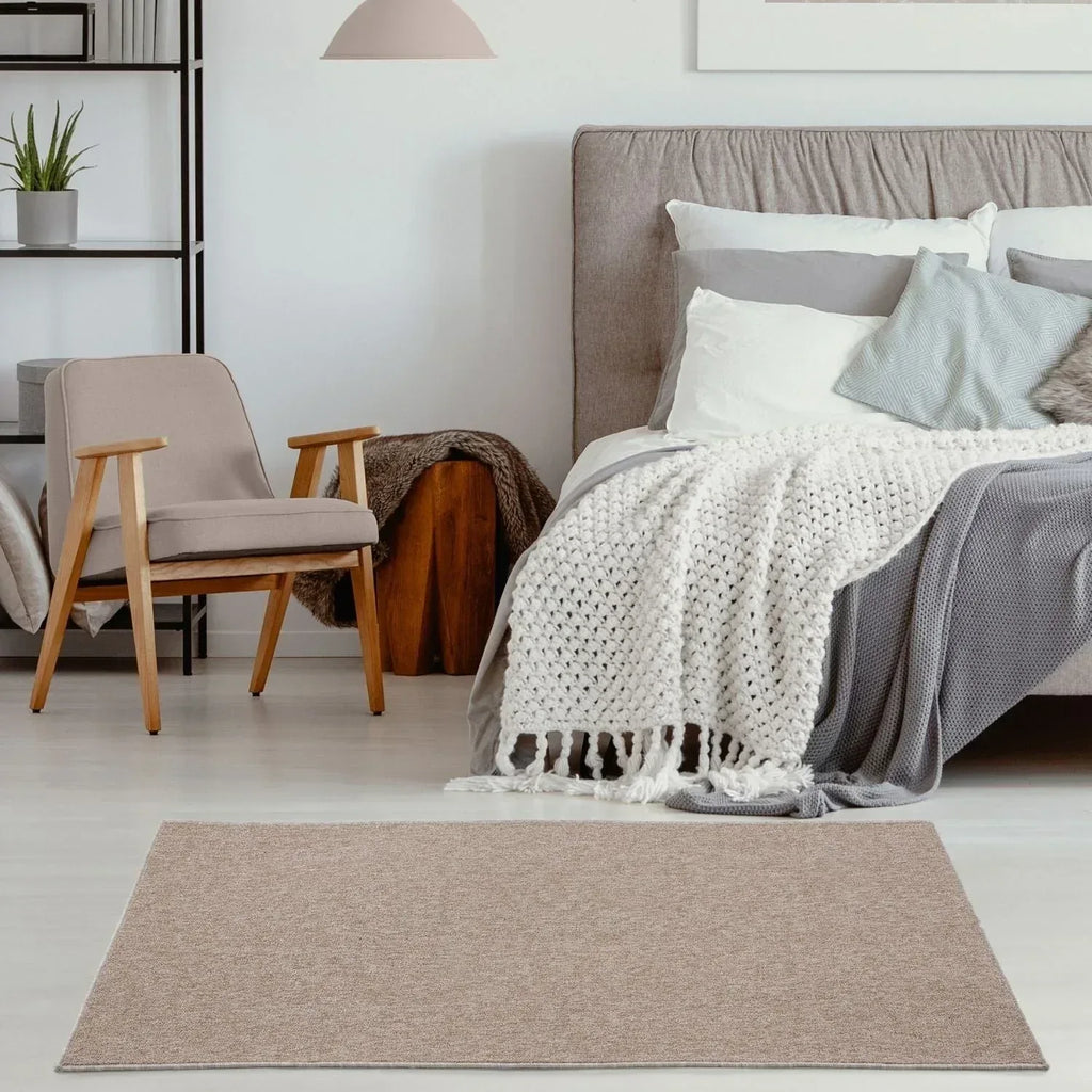 Flex_beige_Low_Pile_Solid_Rug-13 - Bobobiy