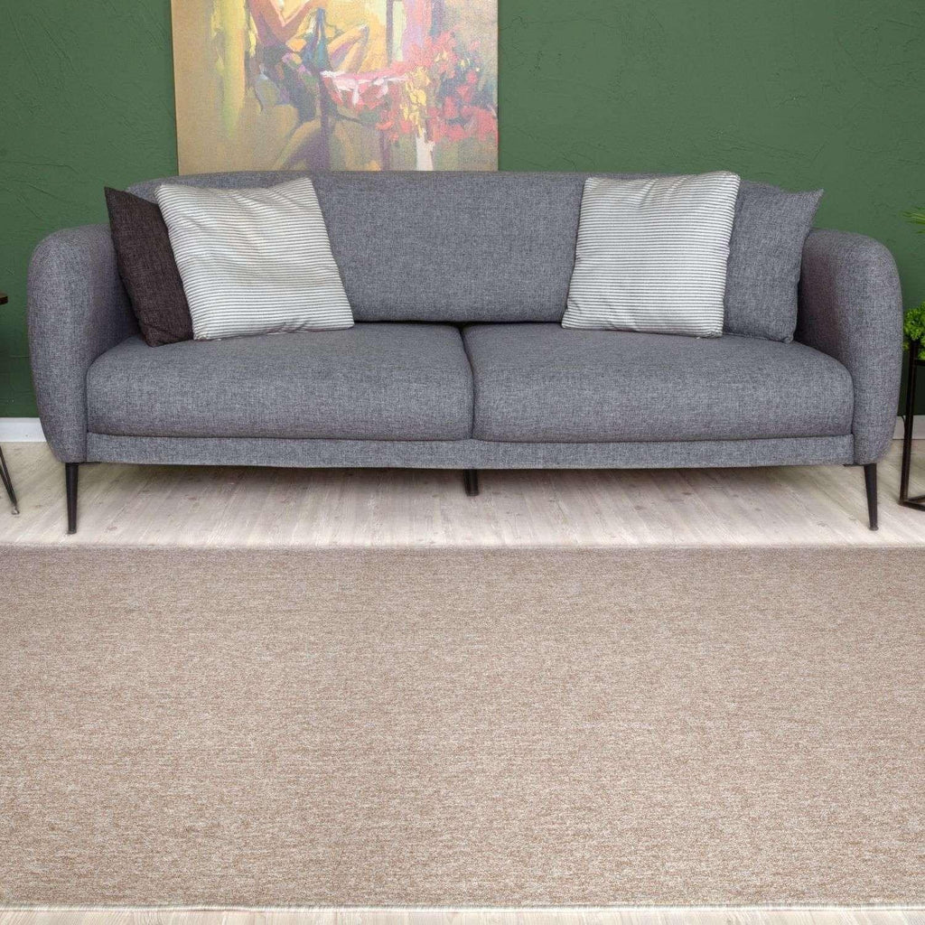Flex_beige_Low_Pile_Solid_Rug-7 - Bobobiy