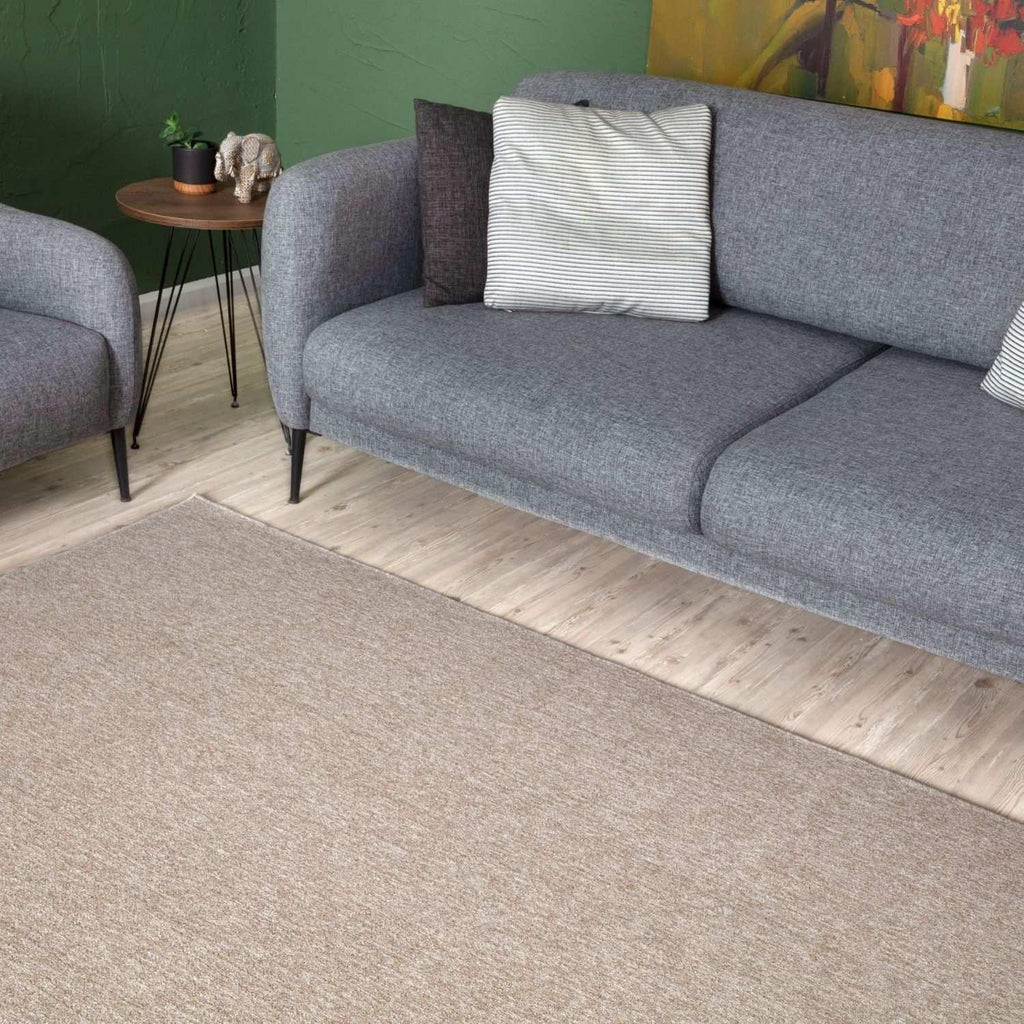 Flex_beige_Low_Pile_Solid_Rug-9 - Bobobiy