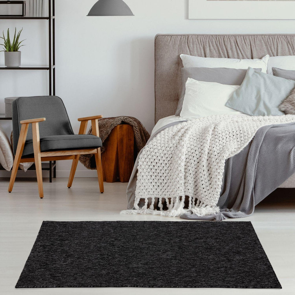Flex_dark_grey_Low_Pile_Solid_Rug-11 - Bobobiy