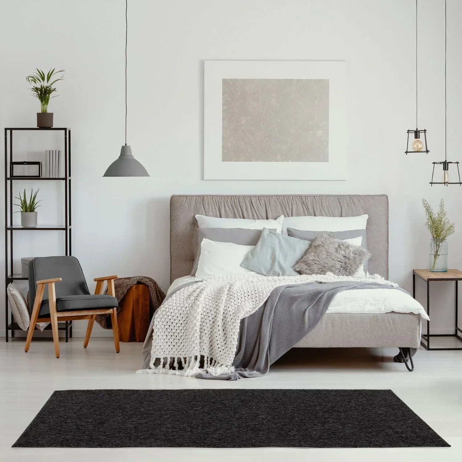 Flex_dark_grey_Low_Pile_Solid_Rug-12 - Bobobiy