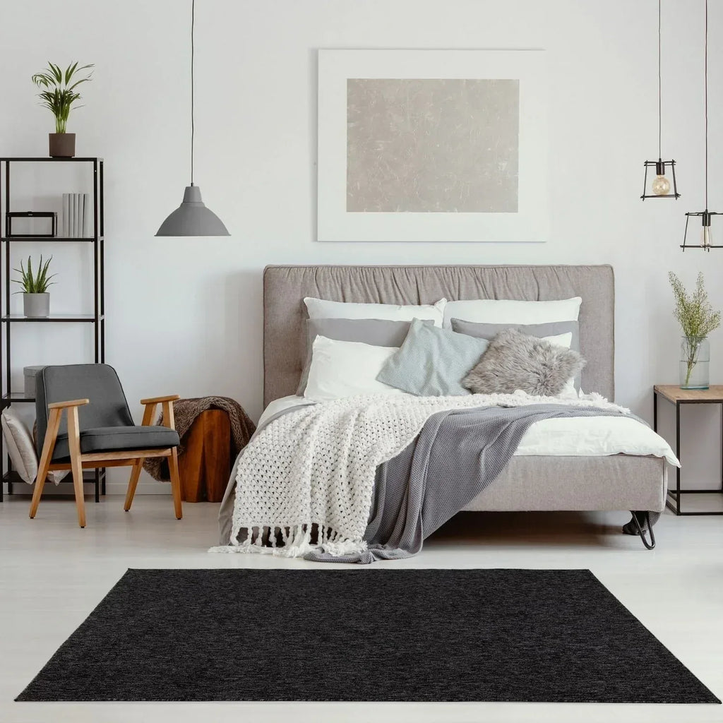 Flex_dark_grey_Low_Pile_Solid_Rug-13 - Bobobiy