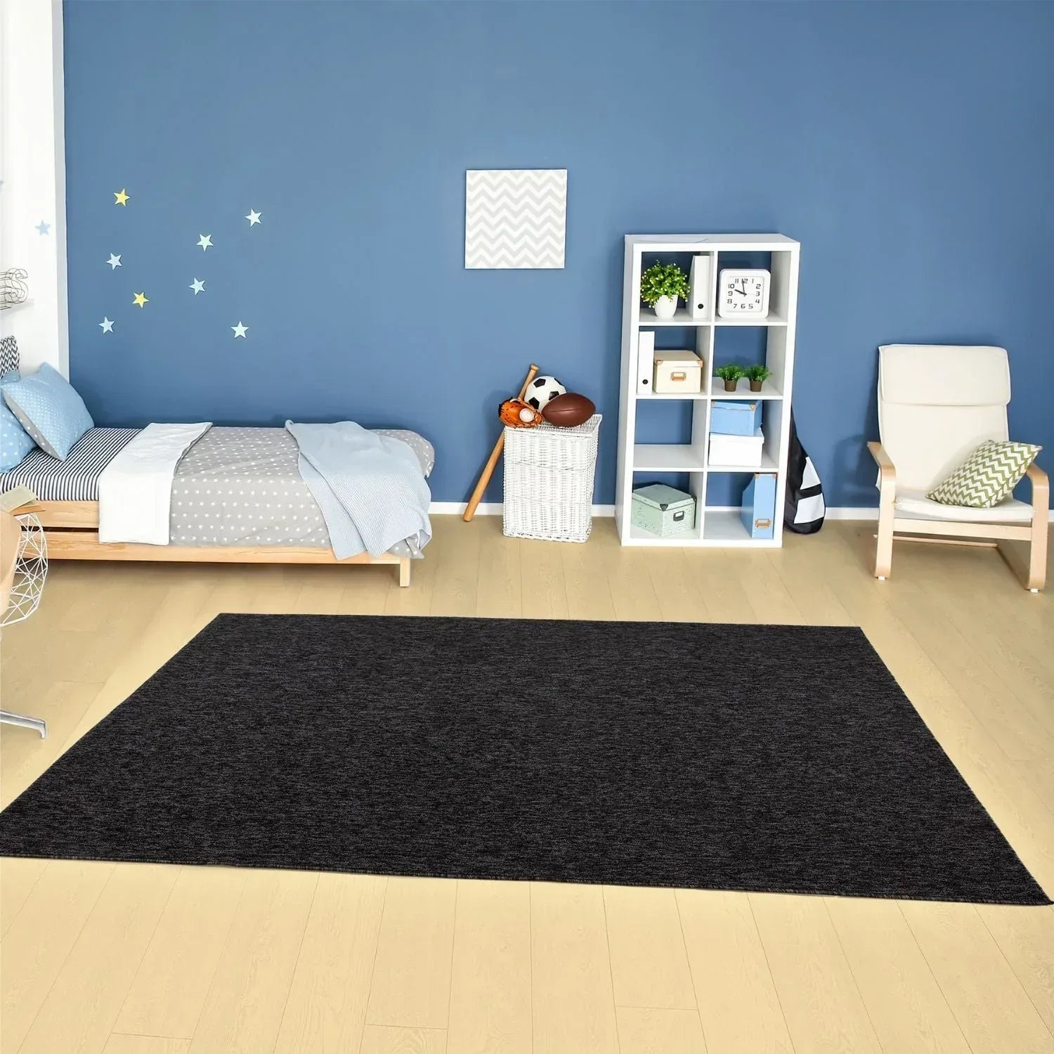 Flex_dark_grey_Low_Pile_Solid_Rug-19 - Bobobiy