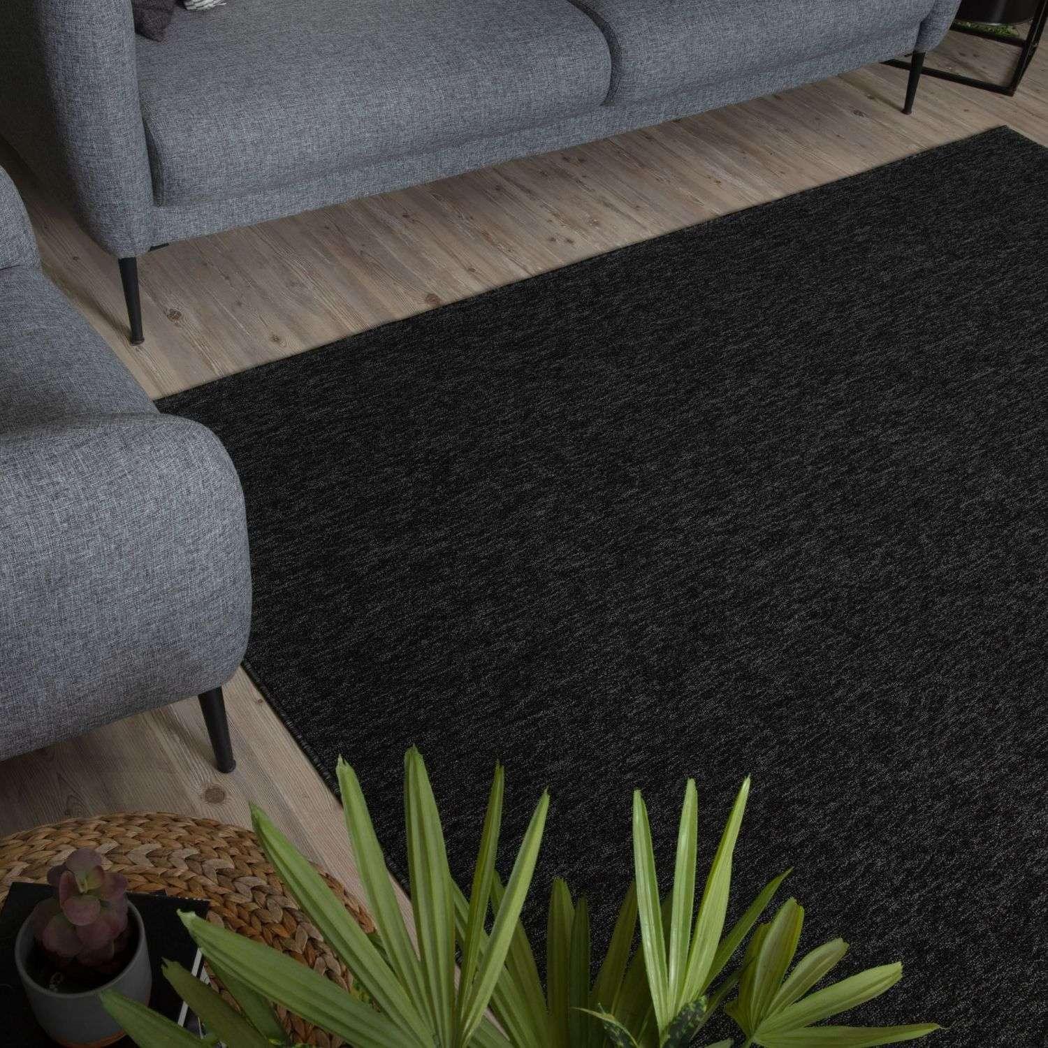 Flex_dark_grey_Low_Pile_Solid_Rug-8 - Bobobiy