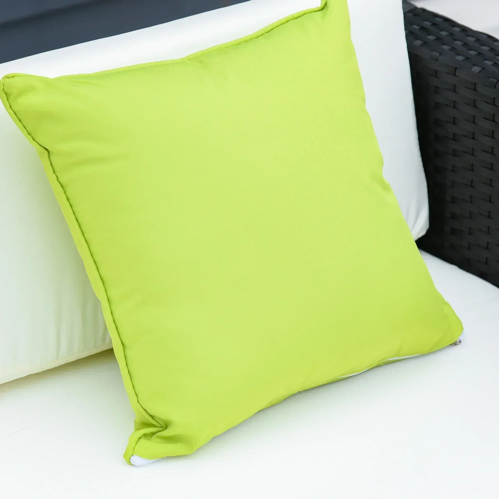 White Rattan Garden Furniture 4-Seater Outdoor Sofa Set with Coffee Table - White - Bobobiy