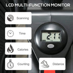 LCD multi-function monitor on elliptical cross trainer showing time and icons