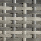 Grey woven rattan pattern closeup on tabletop