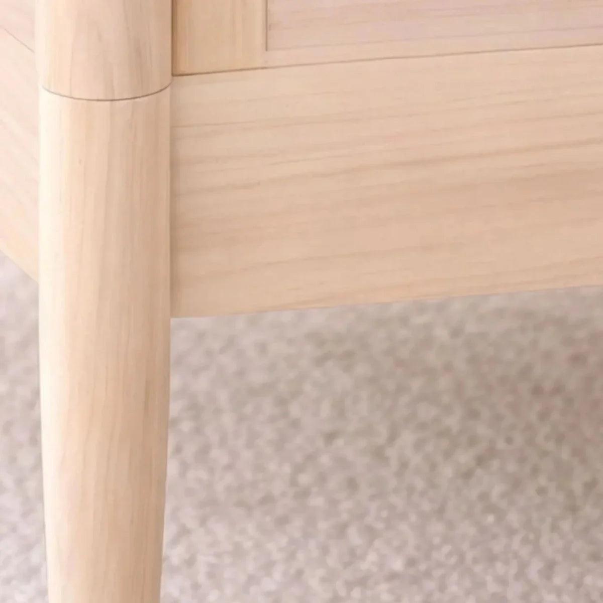 Natural ash crib side post and wood panel with smooth finish
